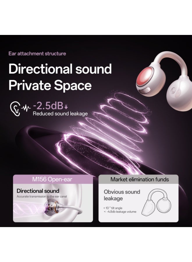 مُوطْمُوك  M156 سماعات الأذن المفتوحة، صوت مكاني مقاوم للتسرب، صوت HiFi مع تعزيز القاعدة، لاسلكي 6.0، مريح للارتداء طوال اليوم باللون الأبيض - Image 3